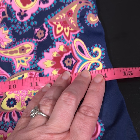 Boden paisley blue and pink one piece padded adjustable strap swimsuit size 10 - Picture 8 of 11